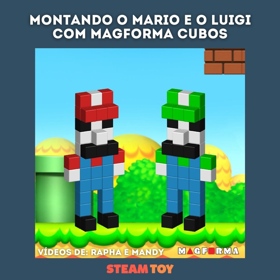 Montando o Mario e o Luigi com MagForma Cubos - RAPHA E MANDY