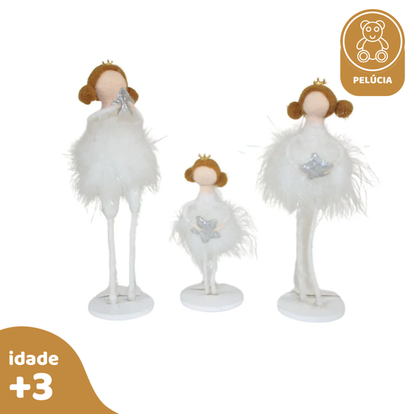 Kit Bailarinhas 3 pcs, de Feltro de Lã