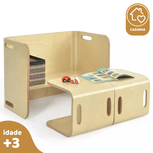 Mesa com Cadeiras 3 pcs, de Madeira