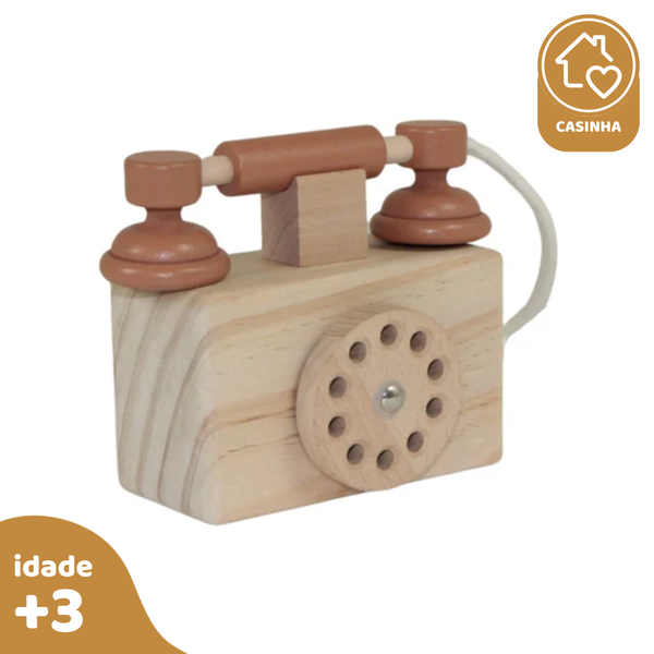 Telefone Retrô, de Madeira