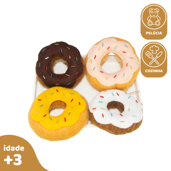 Kit Donuts 5 pcs, de Feltro de Lã
